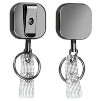 1pcs Retractable Badge Reel ID Card Lanyard Name Tag Metal Key Chain Ring Belt Clip Pull Keyring Id Badge Holder Badge Clip 2