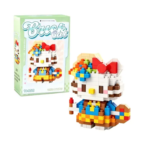 99 style SANRIO Hello Kitty Building Blocks Cartoon Figures Kuromi Bricks My Melody Children's Assembly Toys Cinnamoroll Gift - Image 30