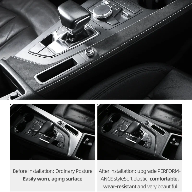 For Audi A4 B9 A5 2017-2024 Make of Alcantara Center Console Gear