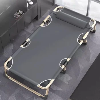 Foldable Camping Cot for Adults Furniture Portable Folding Bed Office Nap Sofa Chair Compact Space Saving Design Chaise Lounge