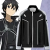 Anime SAO Sword Art Online Kirigaya Kazuto Kirito Cosplay Zipper Jacket Harajuku Cardigan Stand Collar Baseball Jacket 1