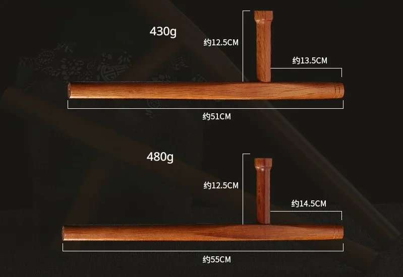Wooden Martial Arts Stick Qinggang Wood T-shaped Duckweed Turn Type Kidnapper Stick Weapon Arms
