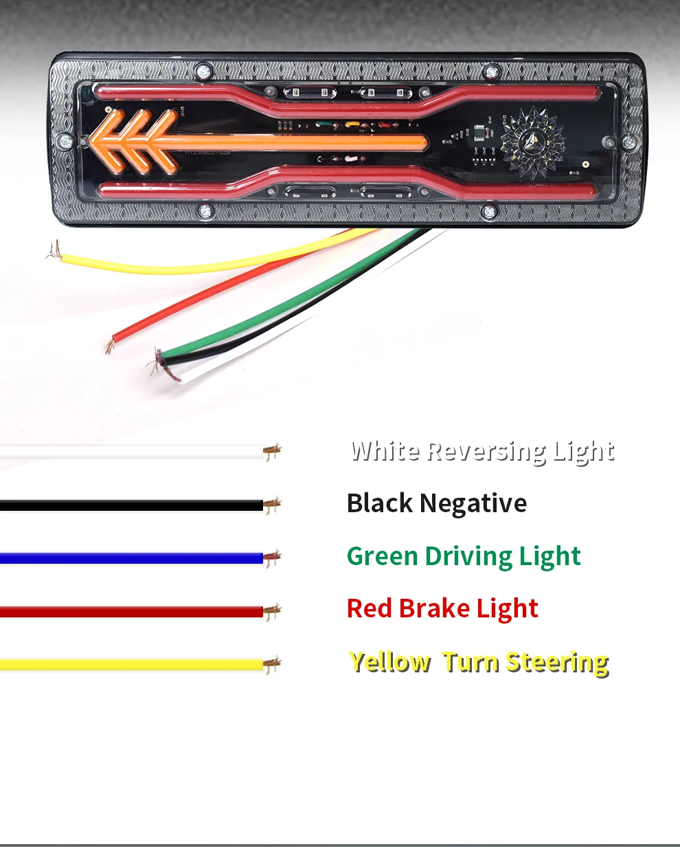 Helle LED-LKW-Rückleuchten mit Mehrfachfunktionen, Rückfahrbeleuchtung mit Bremslicht und dynamischem Blinker für PKW, LKW und Anhänger – Detail 31