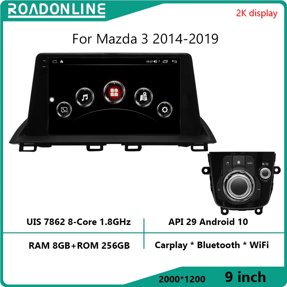 

For Mazda 3 2014-2019 2000*1200 Resolution UIS7862 Octa-core 8+256gb Car Navigation CarPlay Car Radio Multimedia Video Player
