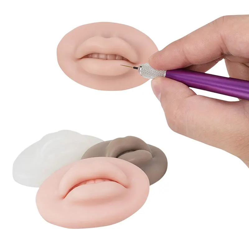 

1Pc Reusable 5D Practice Lips Mold Soft Silicone Permanent Makeup Lip Blush Tattoo Training Skin Microblading For Makeup Artists