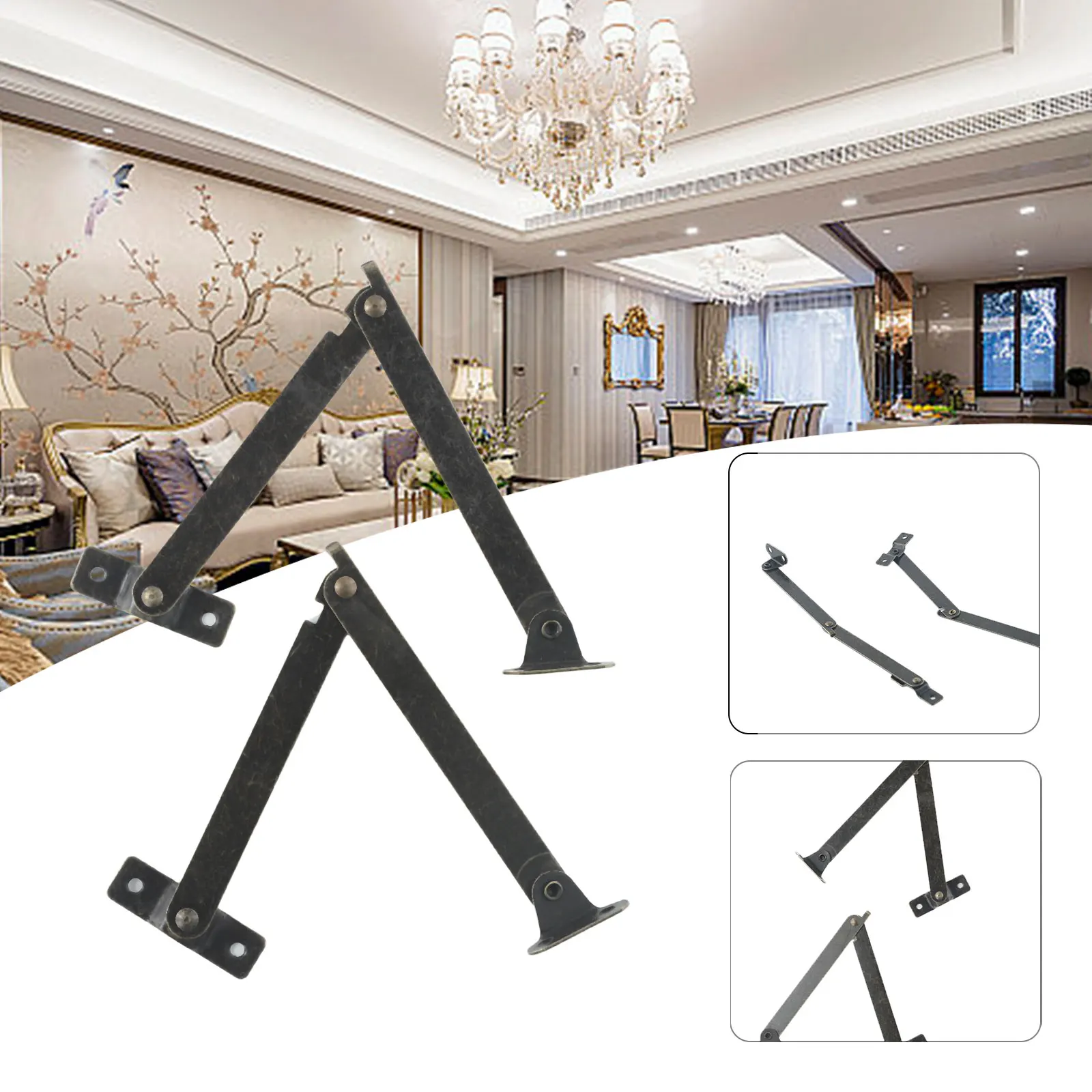 Wooden Box Support Support Tripod Silver 195mm 2PCS 40mm Black Corner Movable For Home Green Bronze Iron