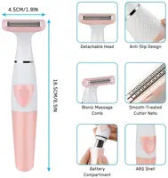 Women Shaver/Trimmer Rechargeable Pubic Hair Trimmer for Arms Legs Underarms Bikini Area, Wet & Dry Painless 2