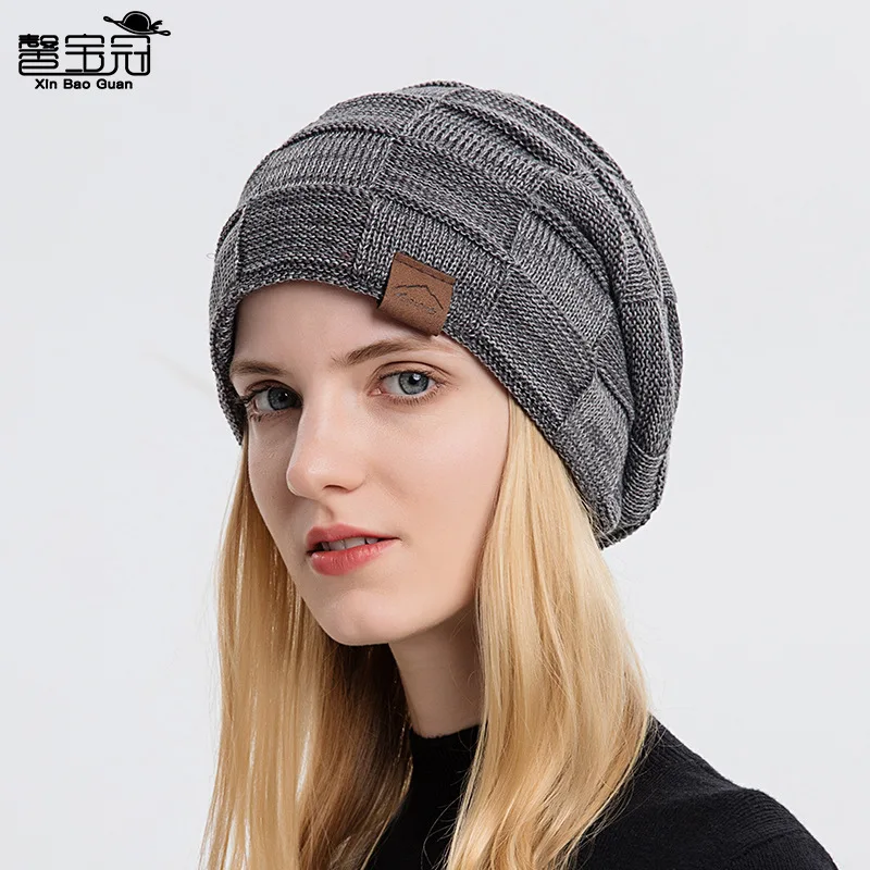 Fashion Winter Hat For Women Men Knitted Beanie Hats Female Male Solid Color Skullies Bonnet Casual Soft Cap with Fur Bobble Hat