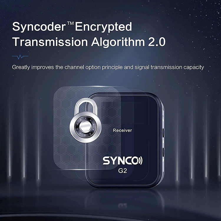SYNCO G2(A1) 2.4GHz 무선 마이크 Lavalier 마이크 시스템 1 트리거-1 TX + RX 온라인 교육/라이브 스트리밍