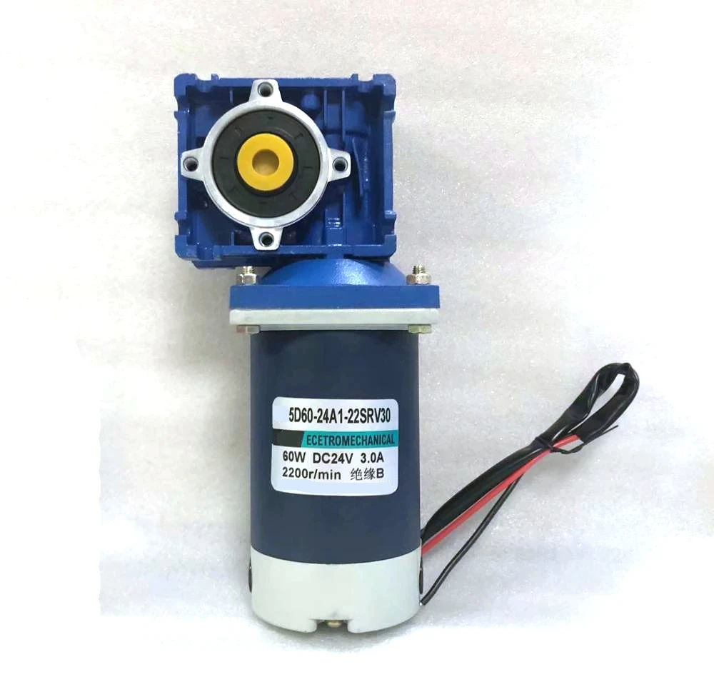 

60W NMRV30 NMRV40 Worm Gear DC Motor 24V RV30 RV40 With Self-locking Function Motor PWM Can Be Adjusted Speed Can Be CW CCW