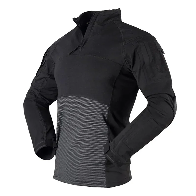Men Military Tactical Long Sleeve T Shirt Camouflage Paintball Multicam Cotton Combat Camo Army