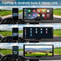 Écran Carplay pour voiture, Carplay sans fil portable 10" et Android Auto, récepteurs audio stéréo ar pour lien miroir de navigation GPS de voiture 2