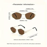 2 paires de lunettes d'été à la mode pour femmes, monture rétro dorée, combinaison de lunettes tendance, monture ronde polygonale 6
