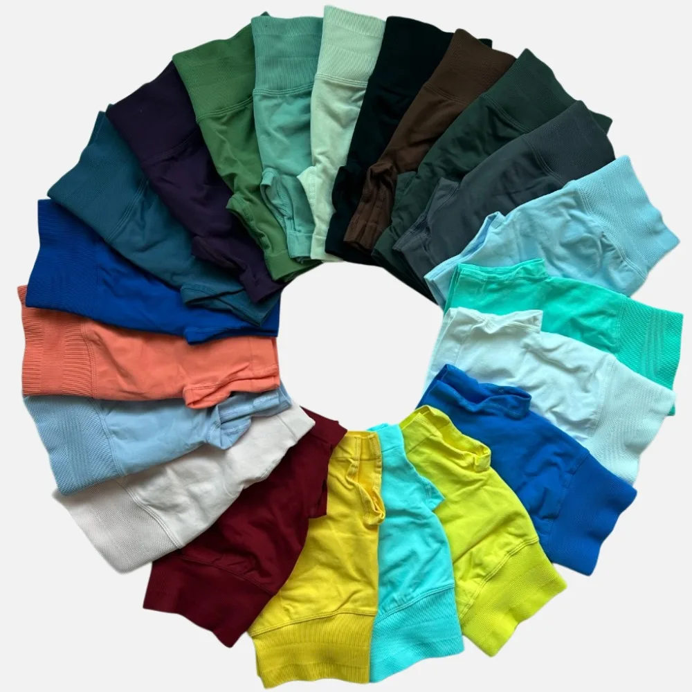 No Impact Shorts Low Ribbed Band Yoga Shorts Seamless Scrunch Bum Workout Gym Booty Running Fitness Clothes
