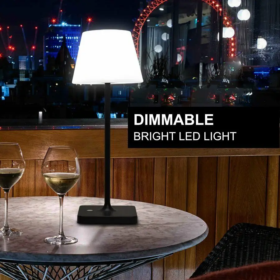 Outdoor Portable LED Table Lamp Power Bank Rechargeable Cordless Table Lights Battery Operated Dimmable LED Desk Lighting 6