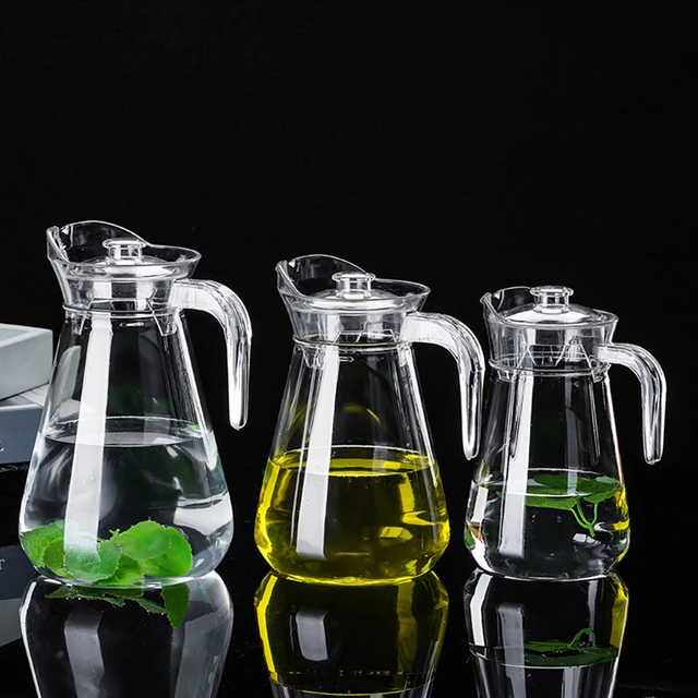 Juice Pitcher With Lids For Fridge High Borosilicate Glass Pitchers For  Drinks Water Jugs With Spout And Handle Durable For - AliExpress