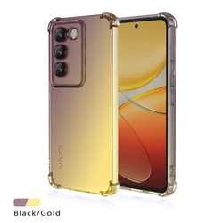 Shockproof Gradient TPU Protective Phone Case Cover for VIVO V29e (Black Gold)