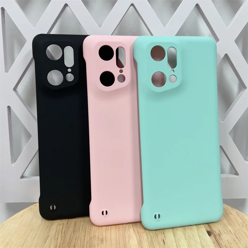 Bonbonfarbene, rahmenlose, matte Hülle für Oppo Find X5 FindX5 X3 X2 Pro 5G, schlanke, harte PC-stoßfeste Stoßstangenabdeckung_voghion.com