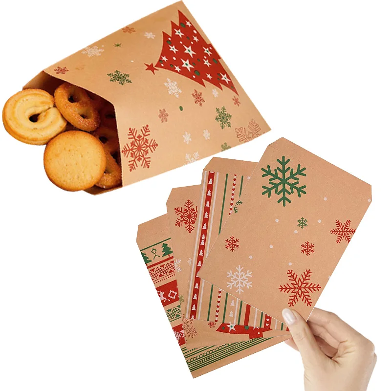 20–100 Stück Kraftpapier-Geschenktüten, Weihnachten, Kekse, Süßigkeiten, Snack, Verpackungsbeutel, 2026, Neujahr, Party, Kinder, Gastgeschenke, Heimdekoration, Zubehör – Detail 4