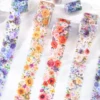 50mm*2m Flowers Tapes Roll PET Aesthetic Stationery DIY Scrapbooking Collage Junk Journal Craft Decor Tapes 2