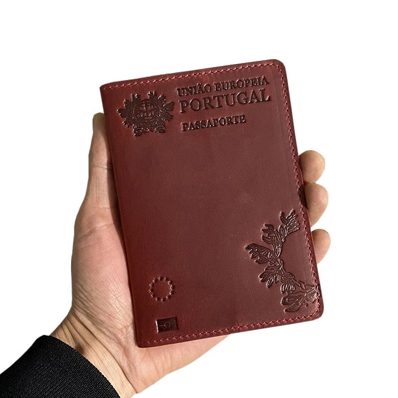 Genuine Leather Portugal Passport Cover for Portuguese Credit Card