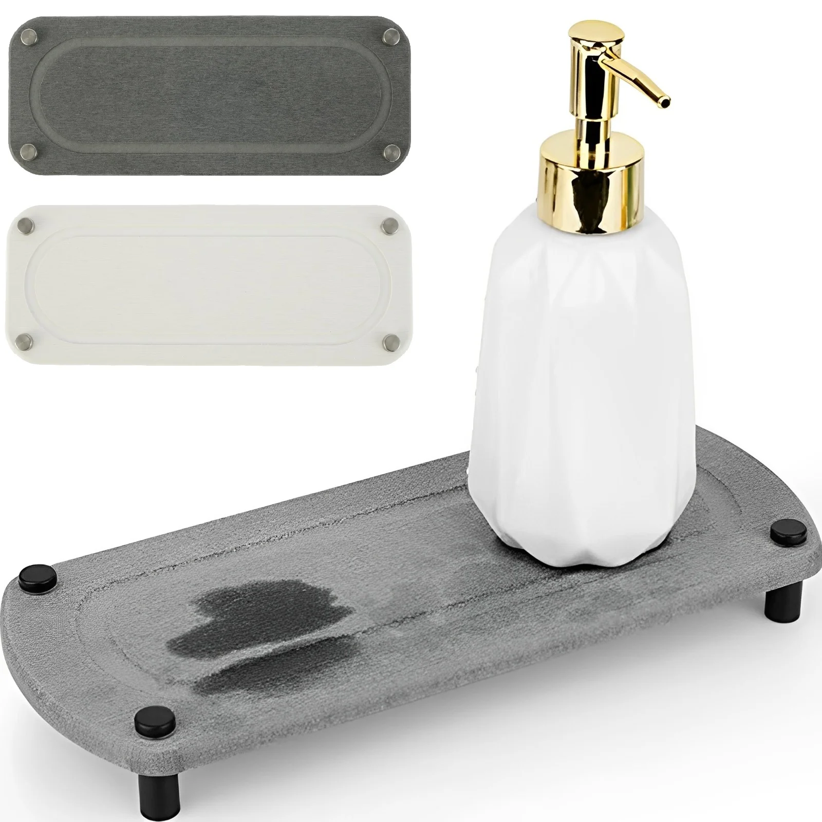 Sink-Coaster-Storage-Rack-Bottle-Drying-Rack-Water-Absorb-Tray-Home ...