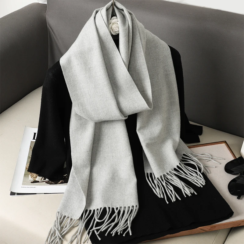 63 farben Solide Frauen Winter Schal Warme Chunky Kaschmir Schal Outdoor Luxus Quasten Pashmina Bufanda Dame Wrap Winddicht Schals – Detail 37