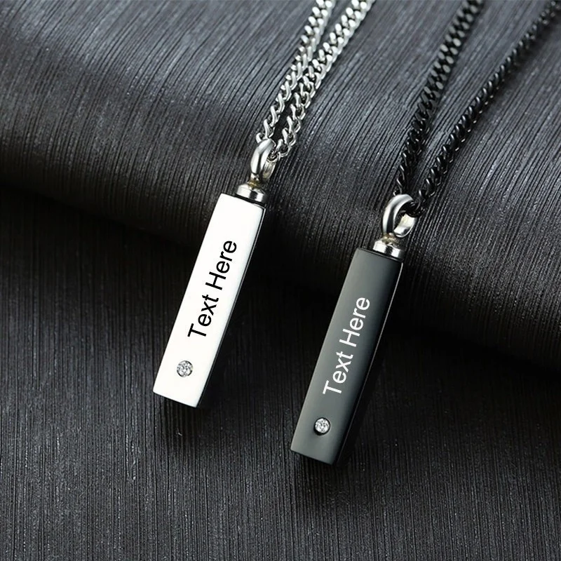 Buy MeMeDIY Personalized 3D Vertical Cuboid Bar Pendant Necklace