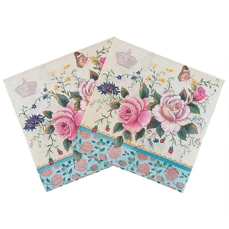 10/20pcs/Pac 33*33cm 2-Ply Stock New Colourful Printed Napkins Flower and Grass Facial Tissues Party Tissue Paper Placemats disposable paper placemats