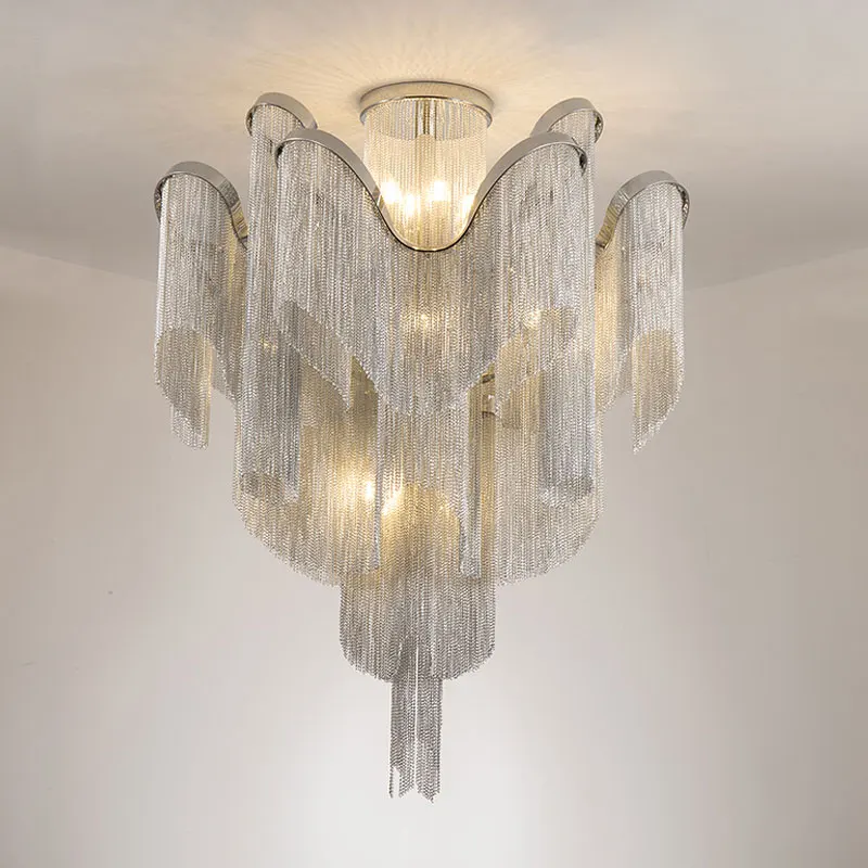 

Italian Lamps Post-Modern Light Luxury Tassel Lamp Living Room Dining Room Lamp Hotel Ceiling Light Fashion Simple Bedroom Lamp