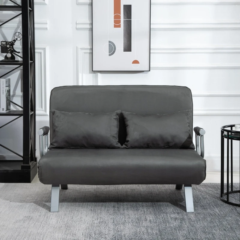 Canapé Convertible 1 Place Karup, Lit D'appoint Gris, Bois Et Tissu, 80 Cm De Large