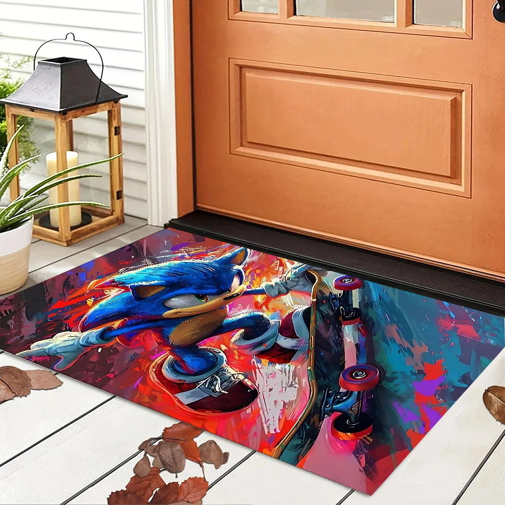 Sonic Kitchen Carpet for Bedroom Cute Room Decor Home Entrance Mats Door Mat Bathroom Rug Rugs Doormat Carpets Foot Bath House 2