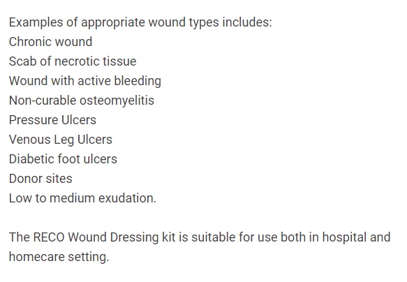 RECO NPWT System Negative Pressure Wound Therapy System Silicone Dressing 10x20cm 15x20cm