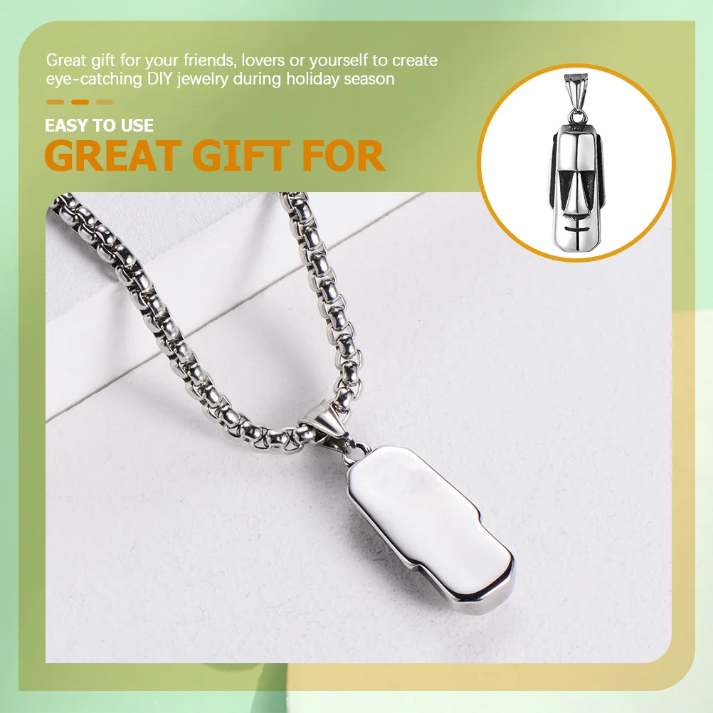 Avatar Necklace Pendants Bracelets Man Personality Moai Head Mens Necklace Stainless Steel Easter Island Jewlery