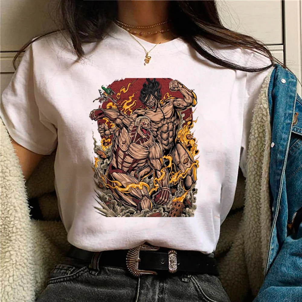

shingeky no kyojin t-shirts women Japanese tshirt female comic designer clothing