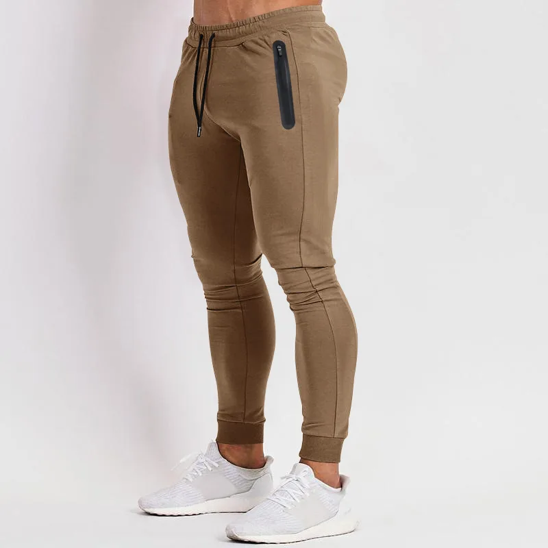 2024 cross-border spring and summer new solid color fitness trousers casual elastic men 5