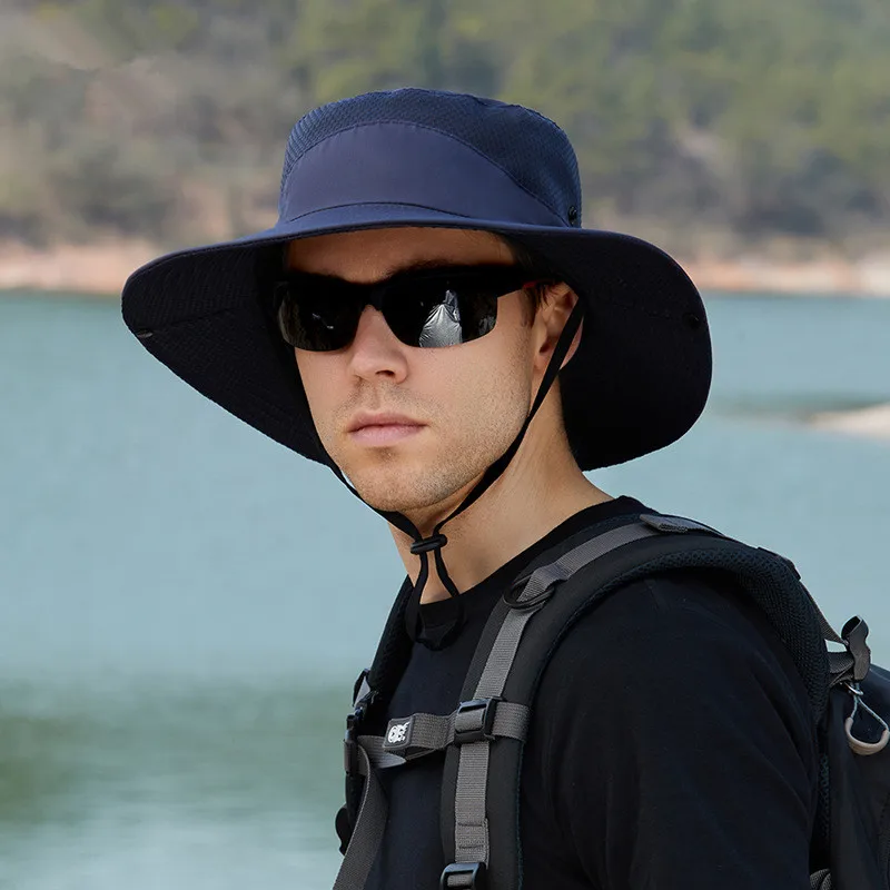 Breathable Sun Hats for Men Women Outdoor Fishing Cap Wide Brim Anti-UV Beach Caps Bucket Hat Summer Hiking Camping