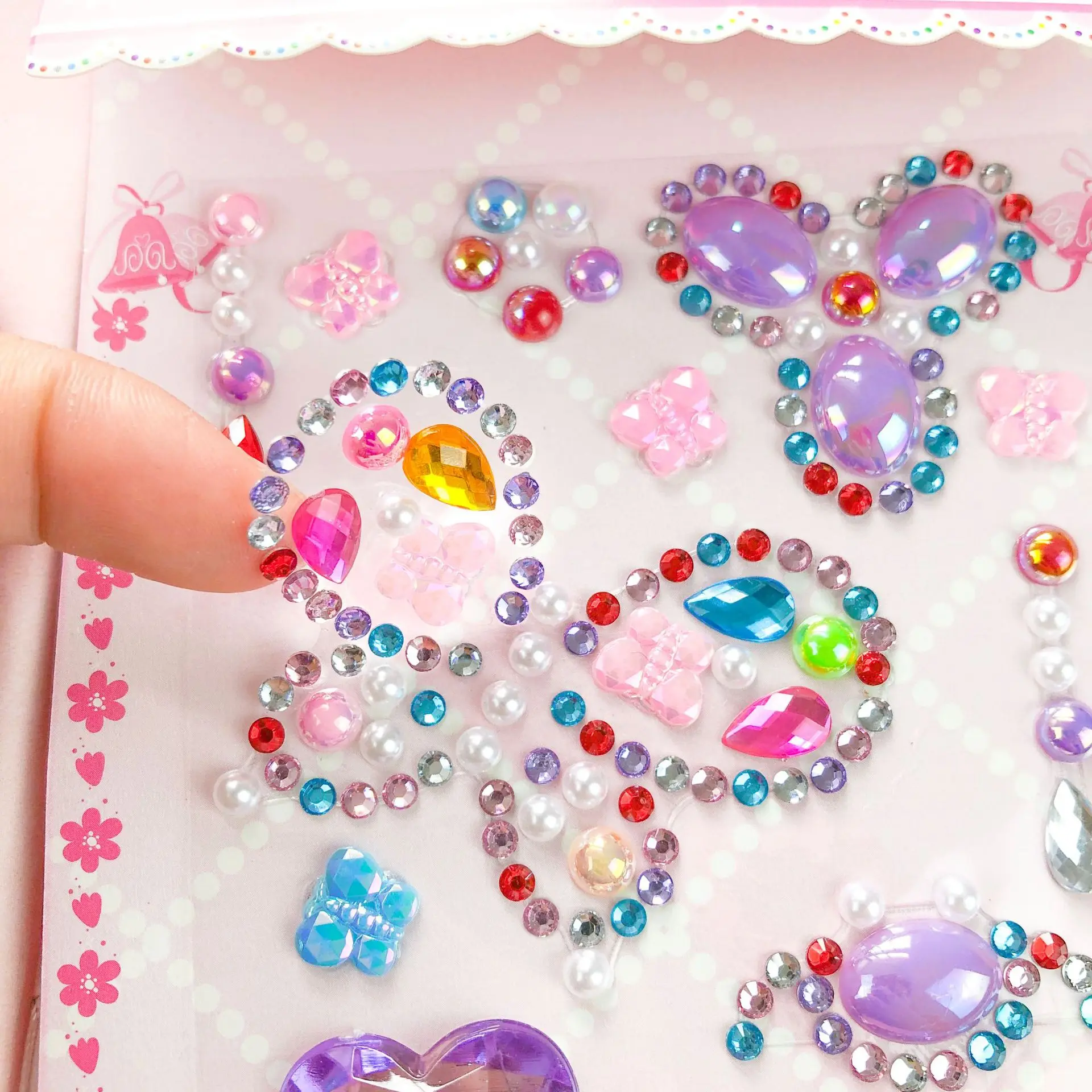 3D Gem Stickers Shiny Diamond Sticker Acrylic Crystal Sticker DIY  Three-dimensional Decoration Rhinestone for Kids