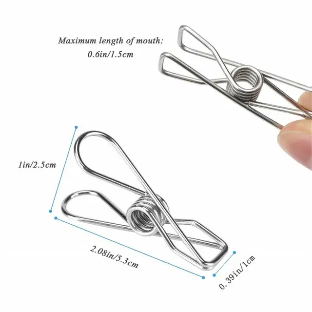 18/42/77pcs Clothes Pegs Stainless Steel Clothespins Drying Towels