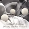 E2 6PCS Wool Laundry Balls Dryer Reusable Natural Fabric Softener Wool Dryer for Speeding Up Dry Time Washing Balls Accessories 4