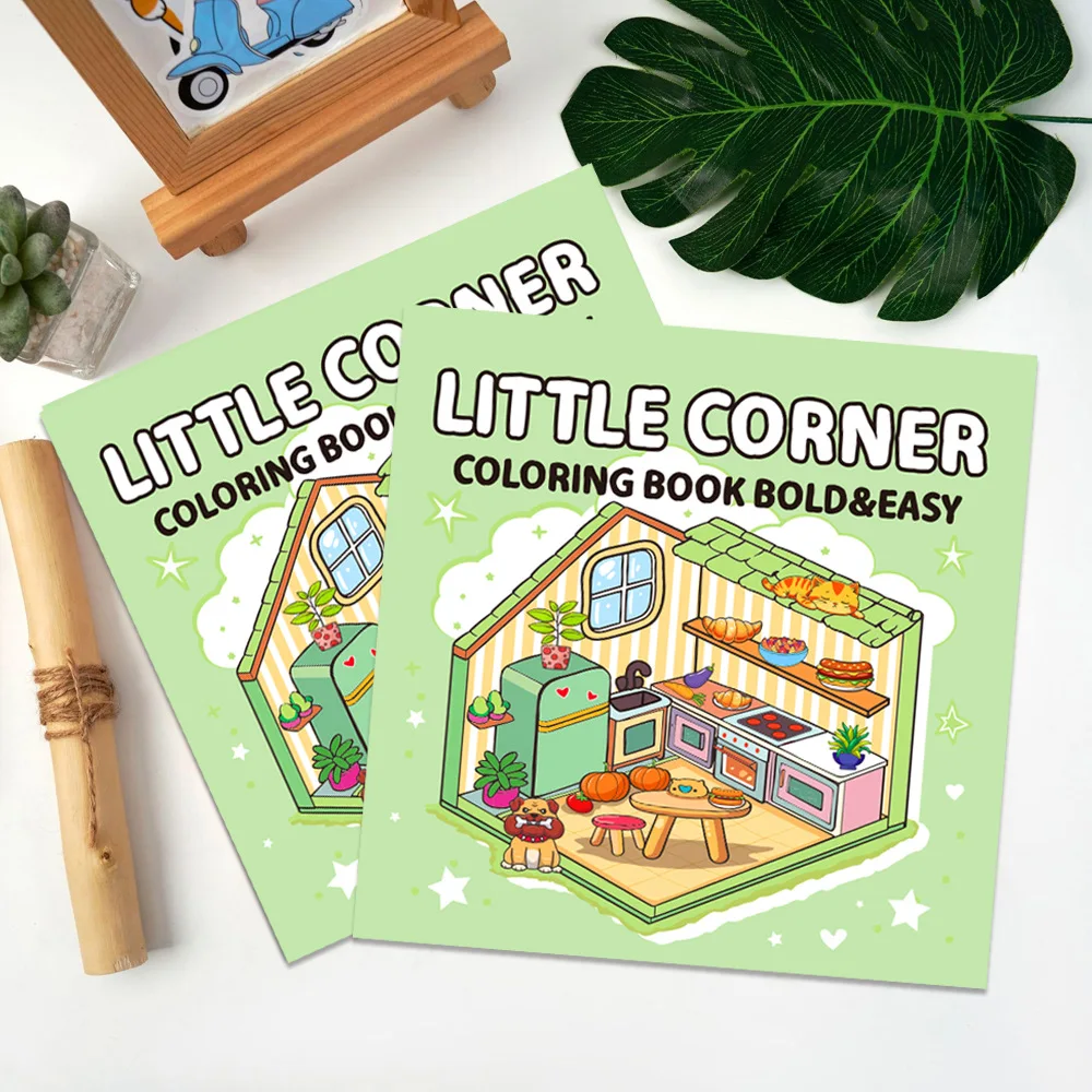 Small Corner Cute Comfy Coloring Book for Adults and Teens Featuring Adorable Creatures in Cozy corner Moments Cute little Den