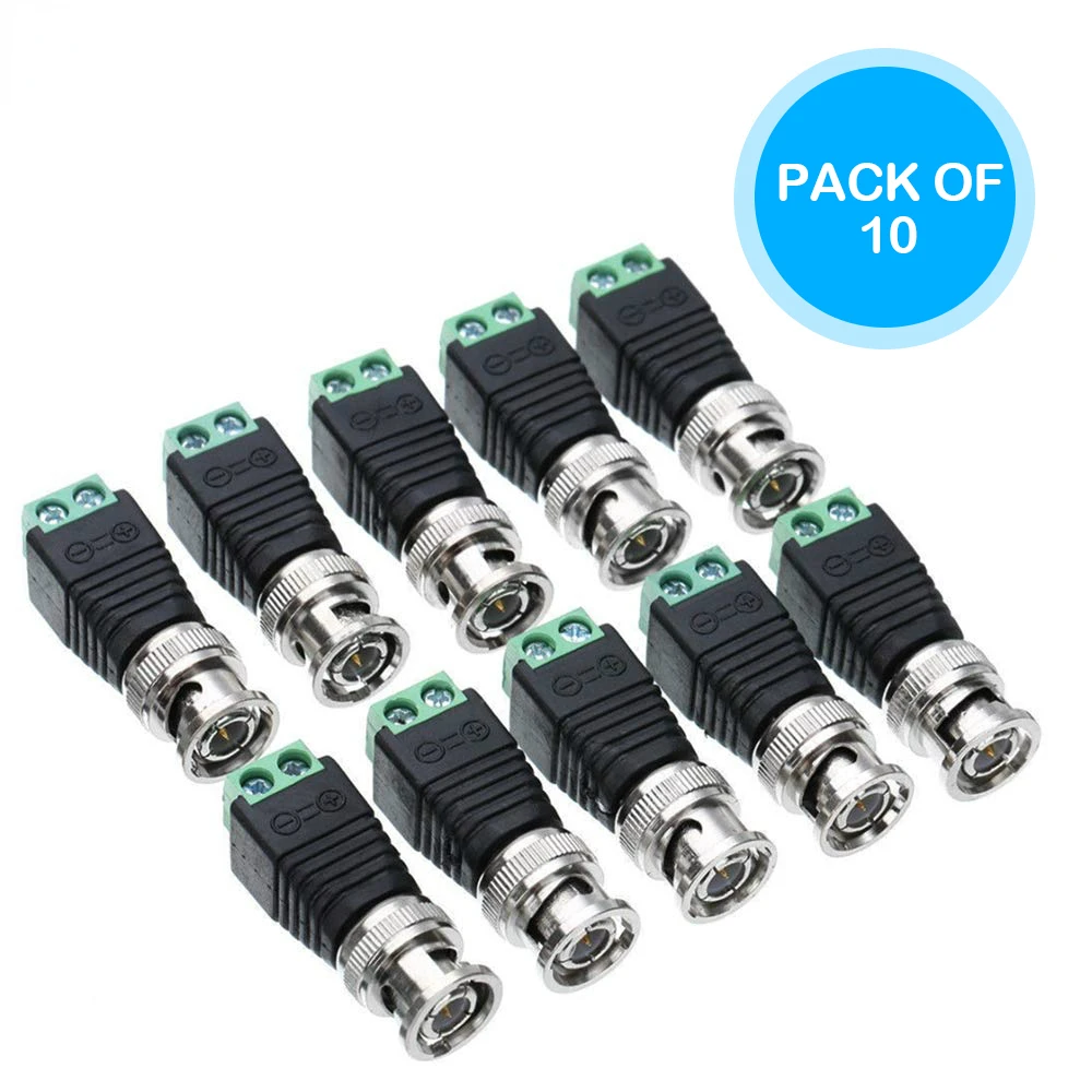 

10pcs BNC Connectors for AHD Camera CVI Camera TVI Camera CCTV Camera Coaxial/Cat5/Cat6 Cables