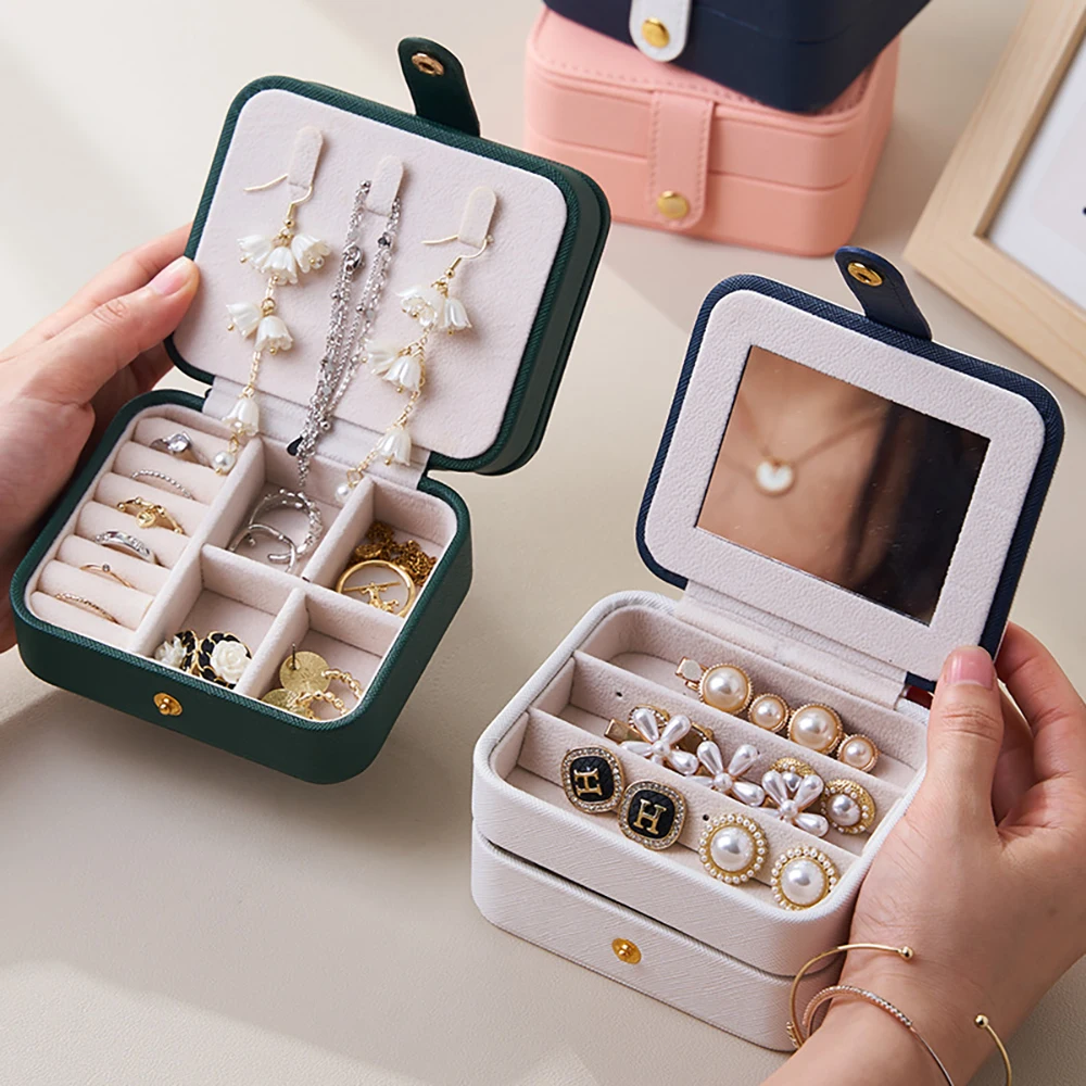 Large Travel Jewelry Organizer  Pu Jewelry Gift Box Organizer - Earring  Ring Holder - Aliexpress