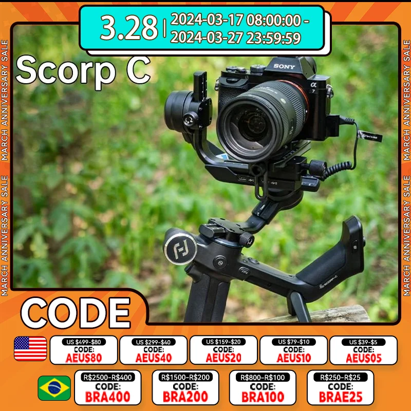 FeiyuTech SCORP C DSLR Mirrorless Camera Stabilizer 3Axis Handheld