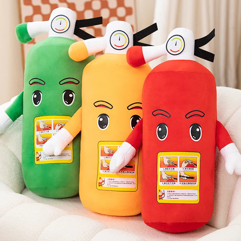 Creative Cartoon Nitrous Oxide Bottle Plush Toy Simulation Stuffed Plushie Soft Fire Extinguisher Throw Pillow Toys for Kid Gift