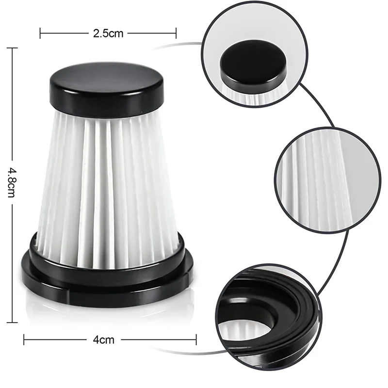 6 HEPA Filters for Moosoo K12 / K12 Pro / K13 Vacuum Cleaner & Genius Invictus One 1.0/2.0 Handheld Vacuum Cleaner 4