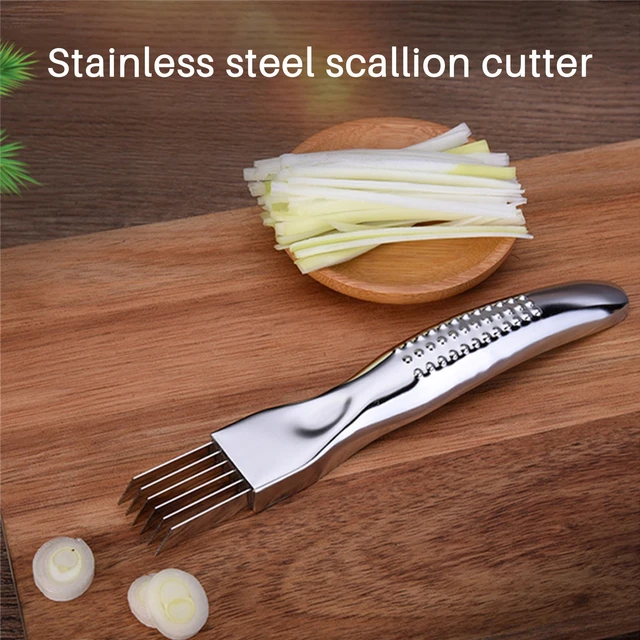 Stainless Steel Scallion Spring Onion Vegetable Shredder Slicer Cutter  Shallot Shredder Multifunctional Gadget Kitchen Tools 1/2 PCS