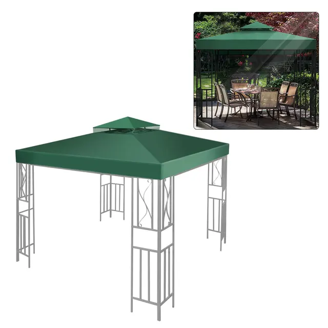 3X3M Vászon Kemping Túrázás Nap Menedékhely Szabadtéri Sátor Lombkorona Felső Tetőfedele Terasz Napfényes Ruhák Árnyék Menedék Csere Alkatrész - Image 3