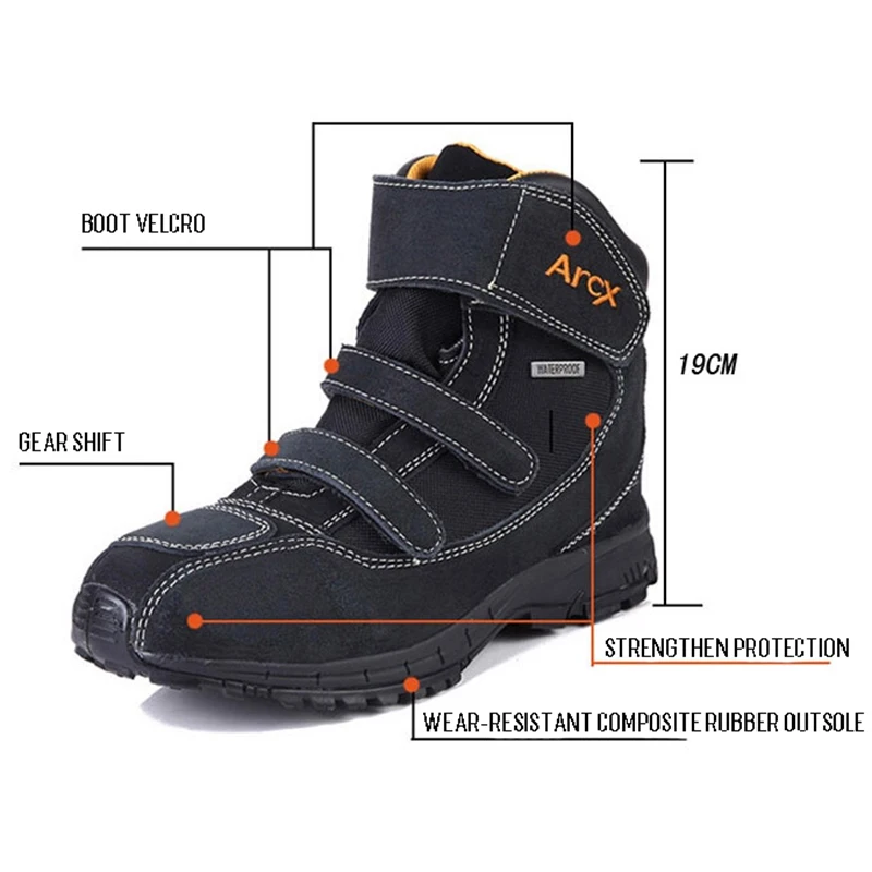 Men's Motorcycle Boots Waterproof Motorcyclist Padded Boots Motorcycle Equipment Enduro Motocross Motorboats Shoes of ARCX