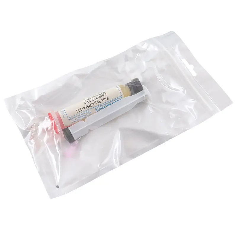 Syringe Solder Paste Flux with Plunger Needle Tip Easy Control No Waste No-Clean Soldering Flux For BGA PGA SM image 3